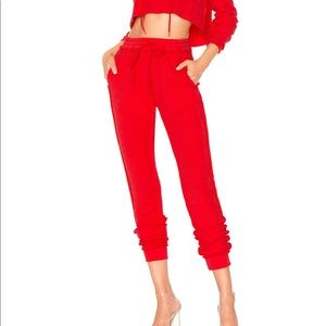 New w/tags Danielle Guizio Sweatsuit in Red, sz S